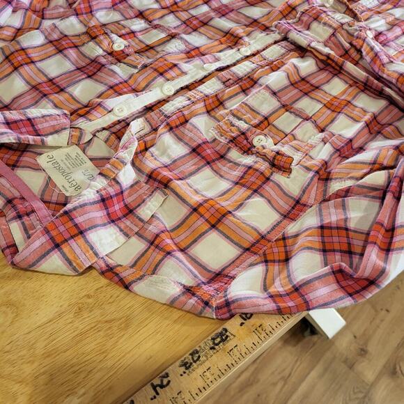 Aeropostale Pink Plaid Flannel Button Down Collared Shirt XL 20" P2P - Picture 6 of 8